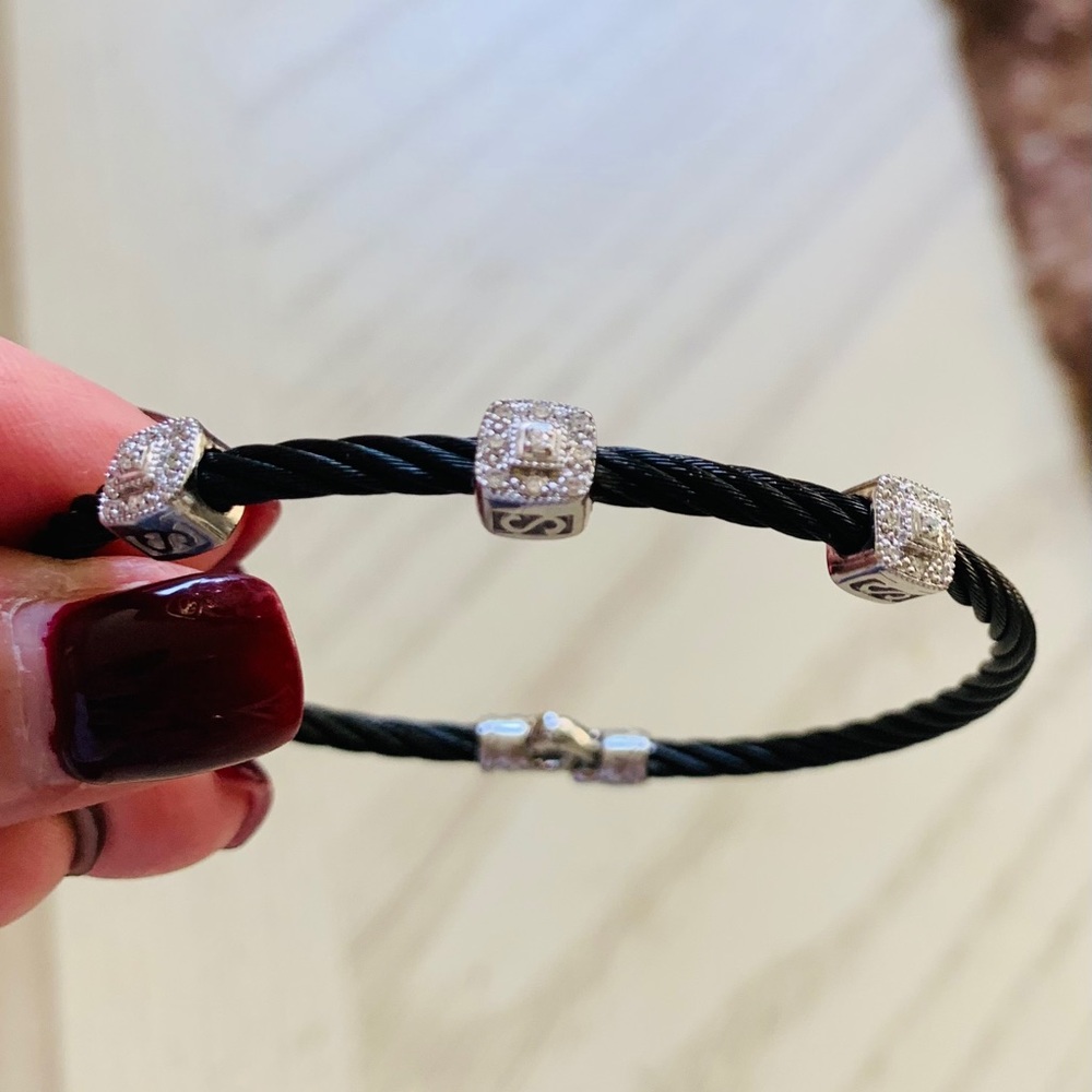 ALOR black cable stackable bracelet